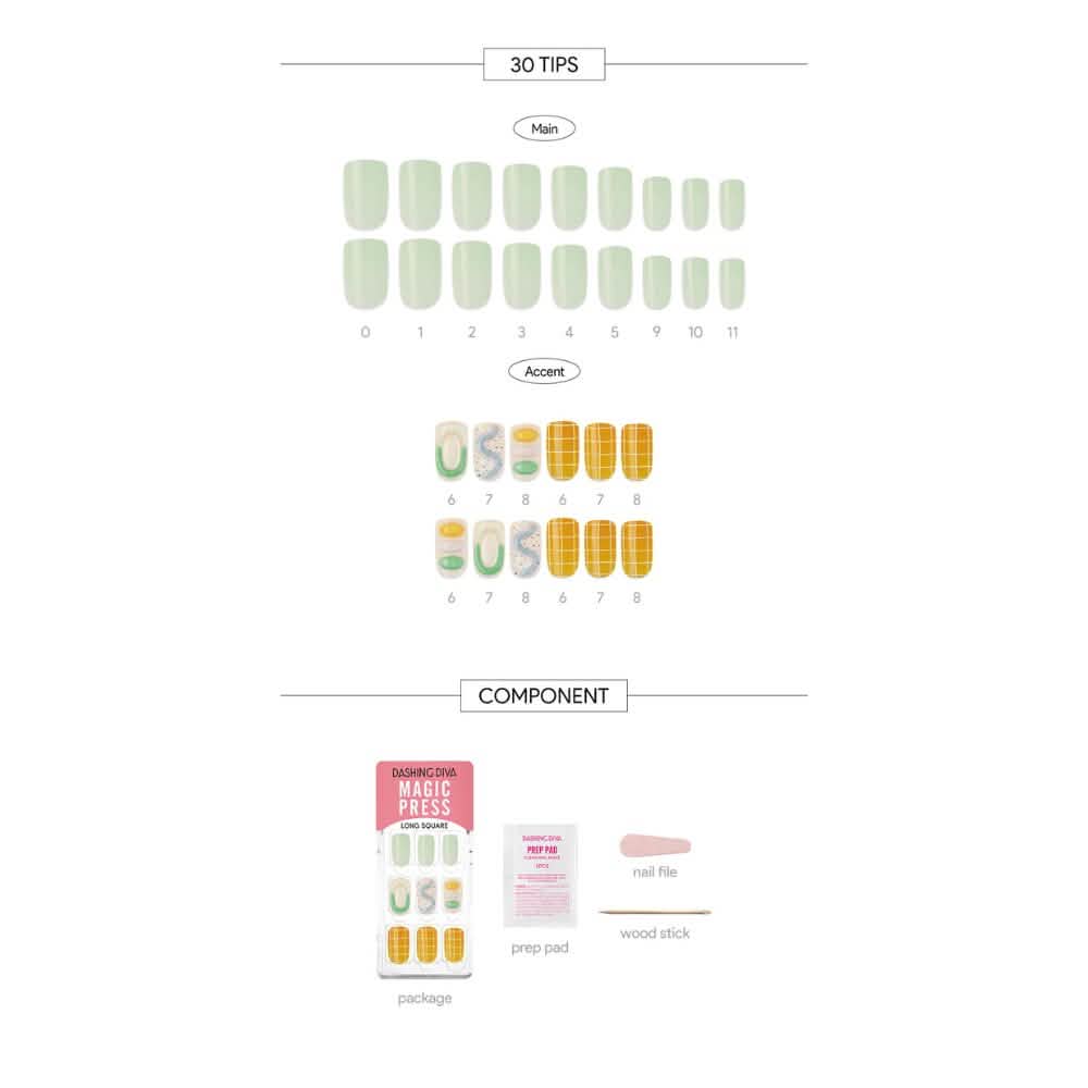 Magic Gel Press Manicure: MDR1234SL (Square Long)