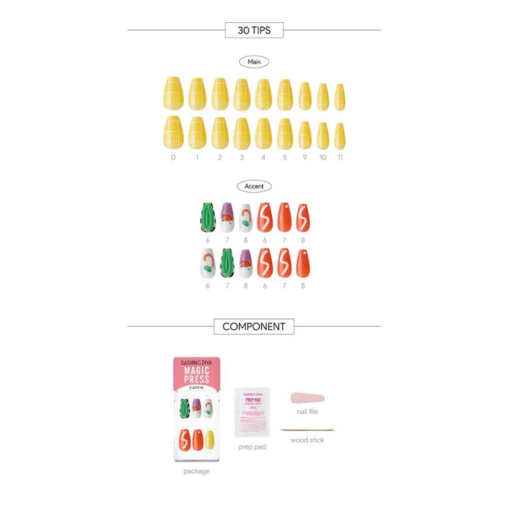 Magic Gel Press Manicure: MDR1236CF (Coffin)