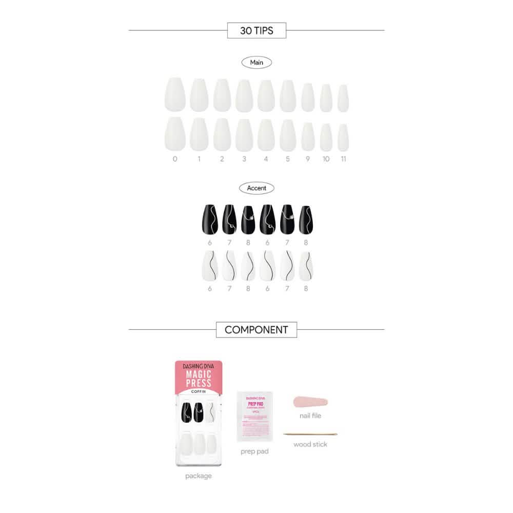 Magic Gel Press Manicure: MDR1240CF (Coffin)