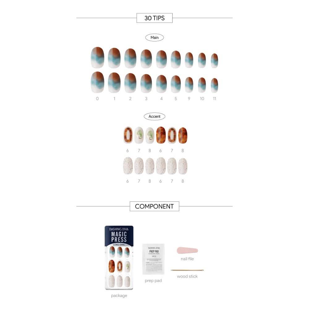Magic Gel Press Manicure: MDR2F041OL (Long Oval)