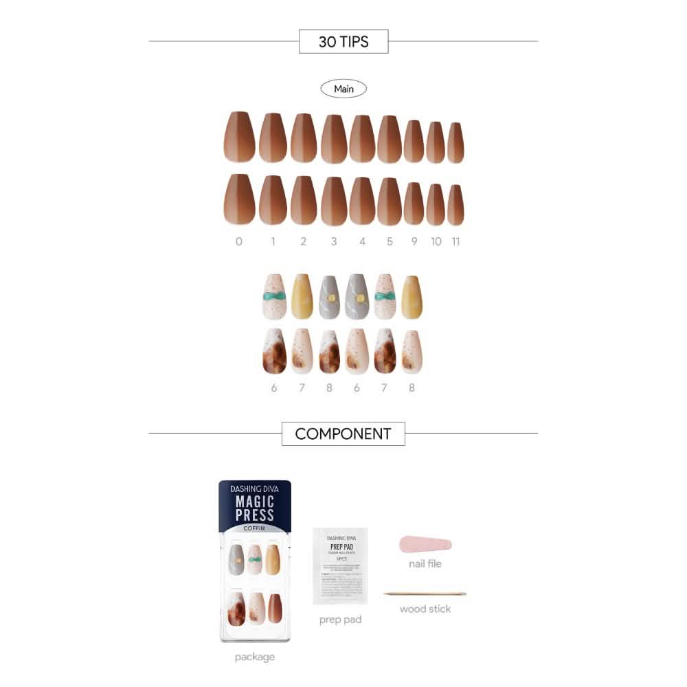 Magic Gel Press Manicure: MDR2F042CF (Coffin)