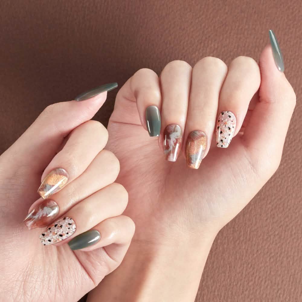 Magic Gel Press Manicure: MDR2F043CF (Coffin)