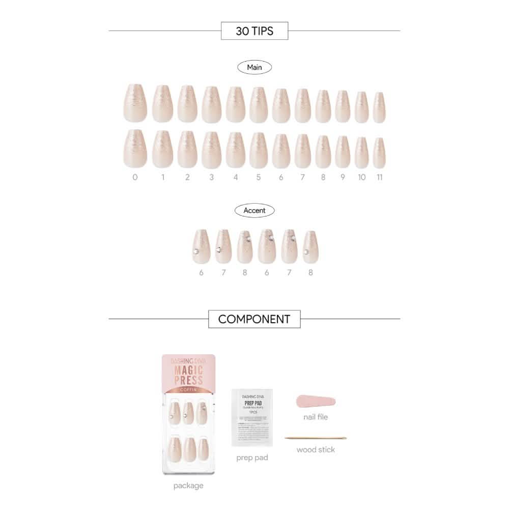 Magic Gel Press Manicure: MDR2F058CF (Coffin)