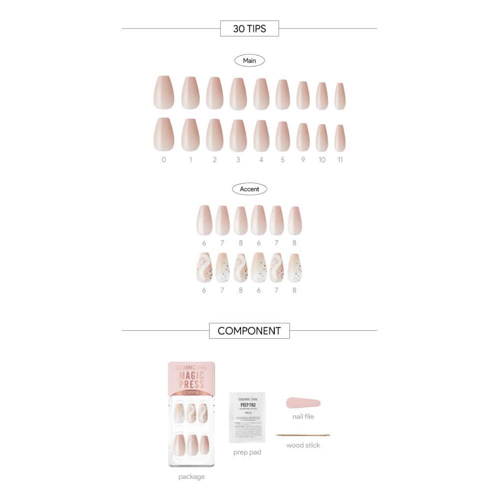 Magic Gel Press Manicure: MDR2F093CF (Coffin)