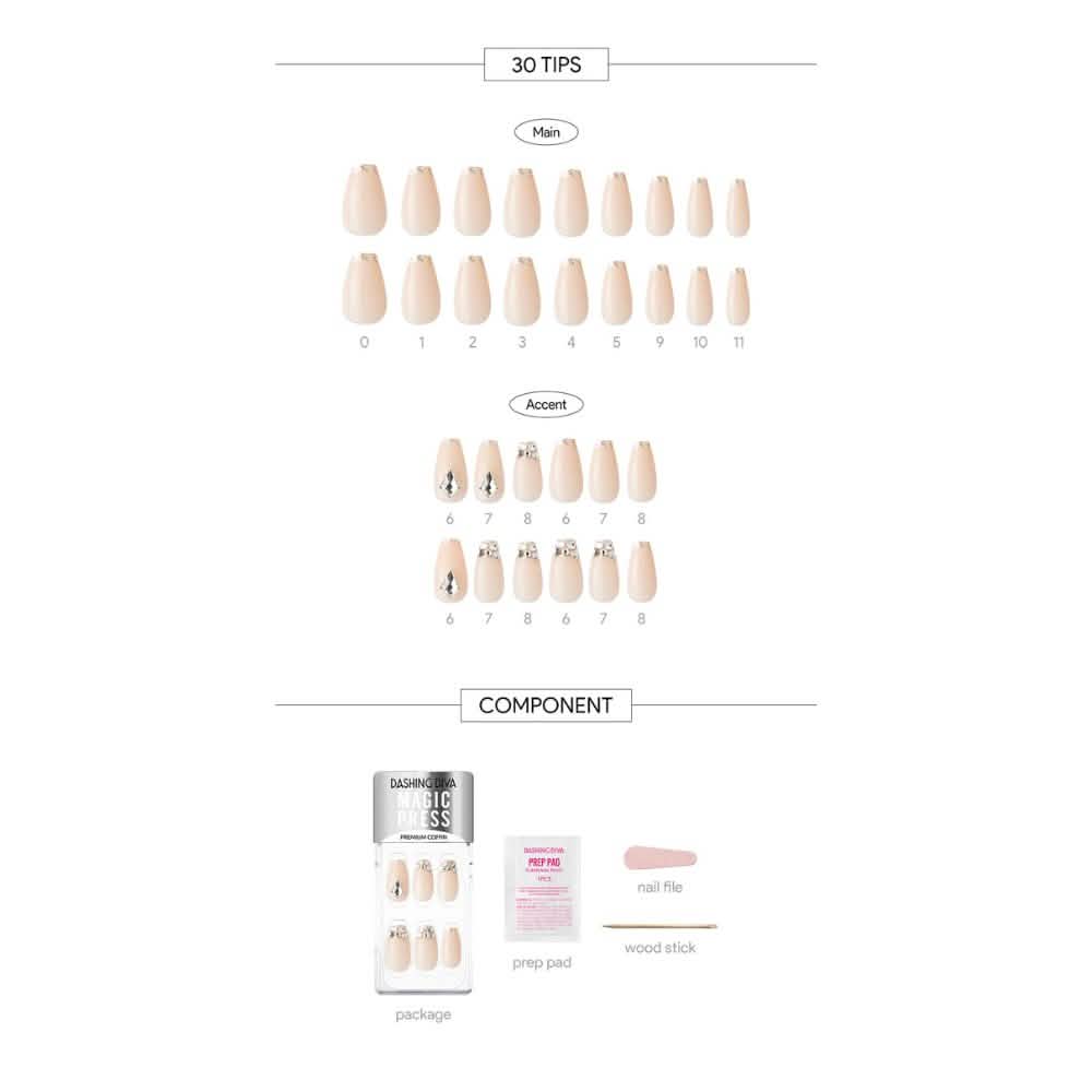 Magic Gel Press Manicure: MDR1212PC (Premium Coffin)