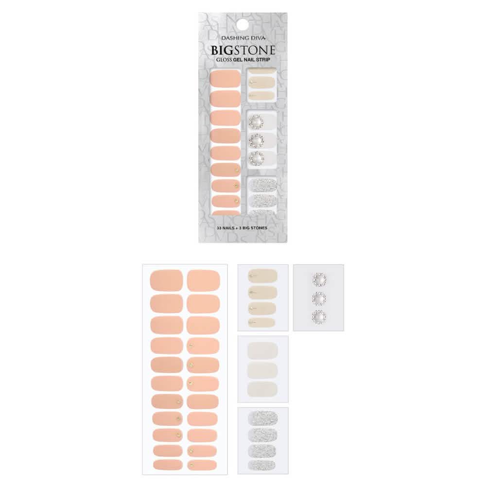 Big Stone Gloss Gel Nail Strip: GVP48B